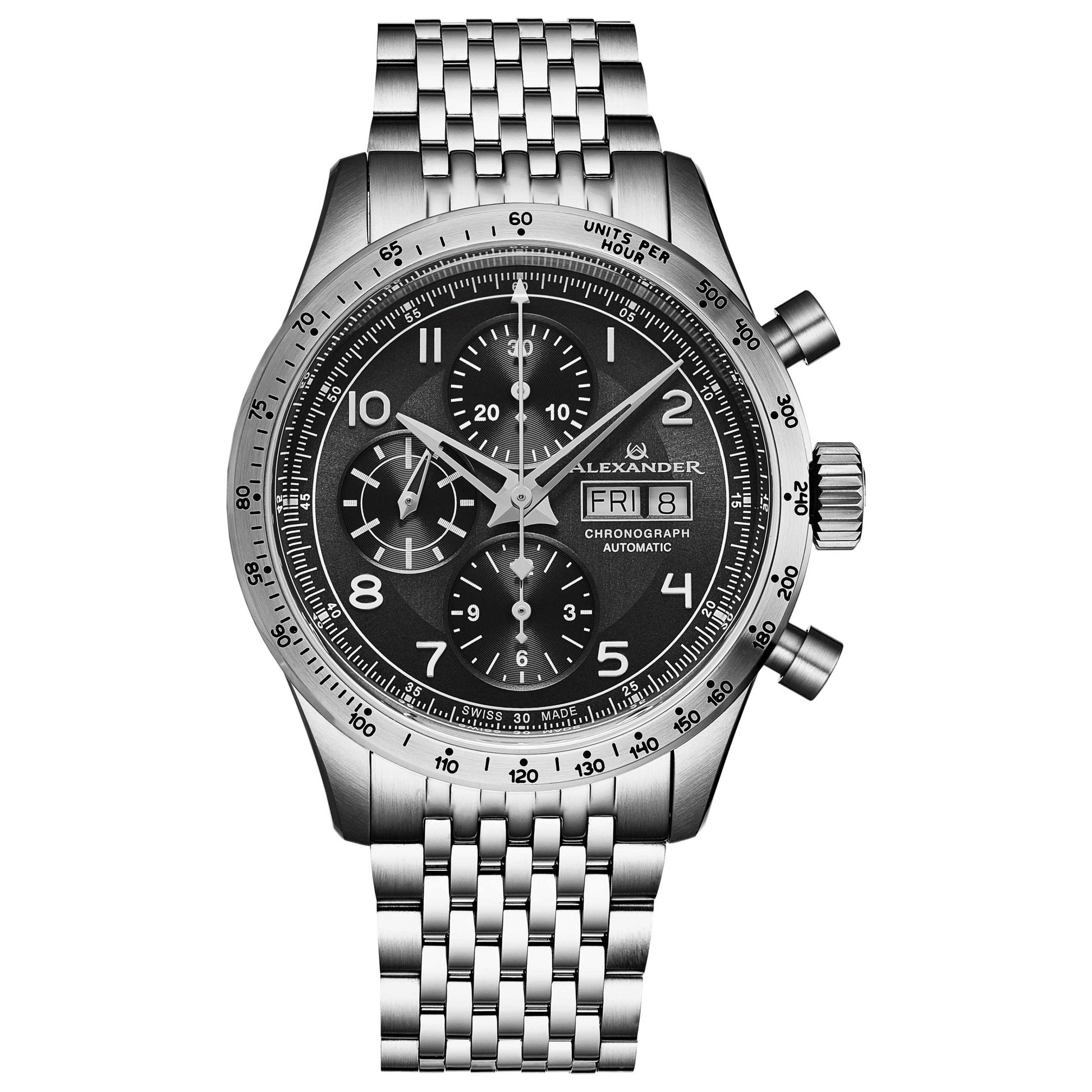 Front view of Alexander Vanquish Men's Automatic Watch A450-01