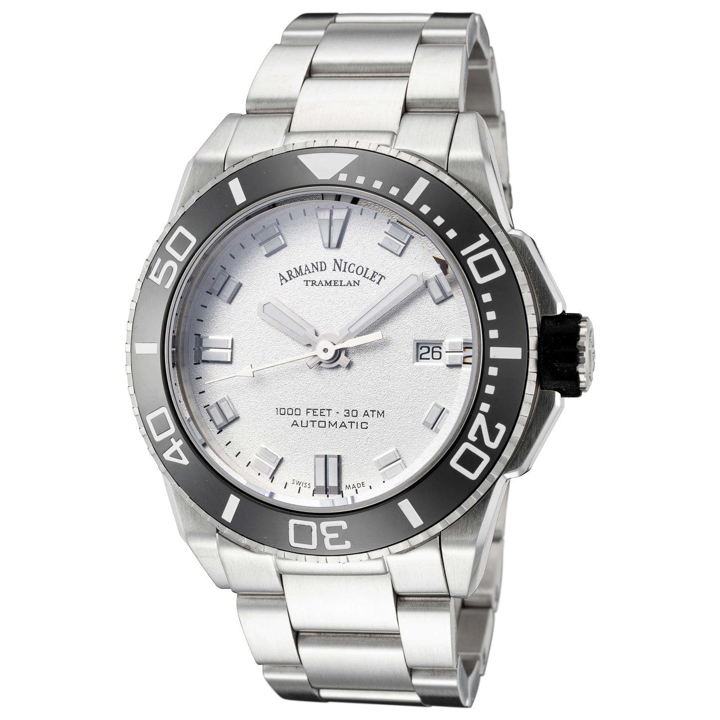 Front view of Armand Nicolet JS9 Men's Automatic Watch A480AGN-AG-MA448
