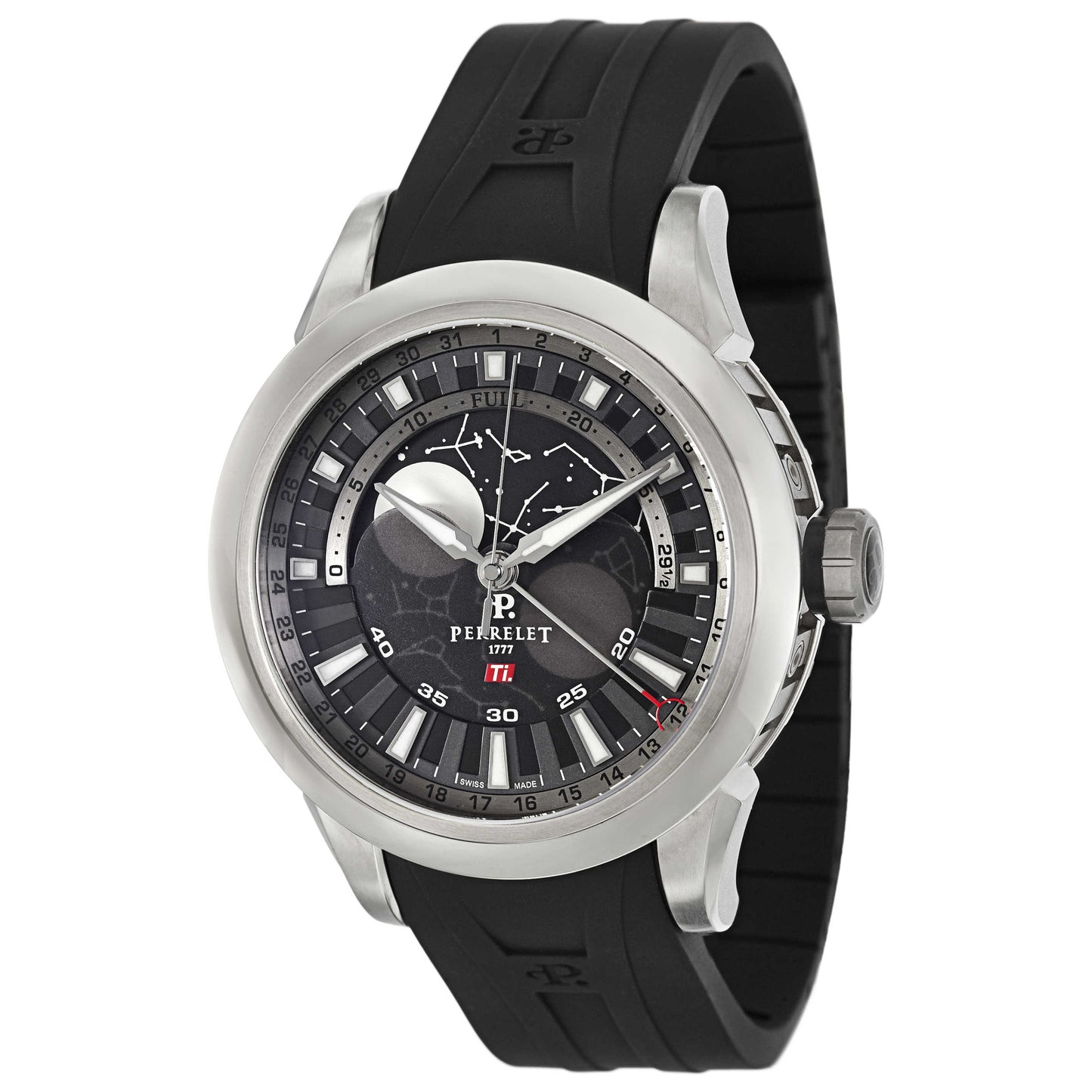 Front view of Perrelet Titanium Men's Automatic Watch A5000-2
