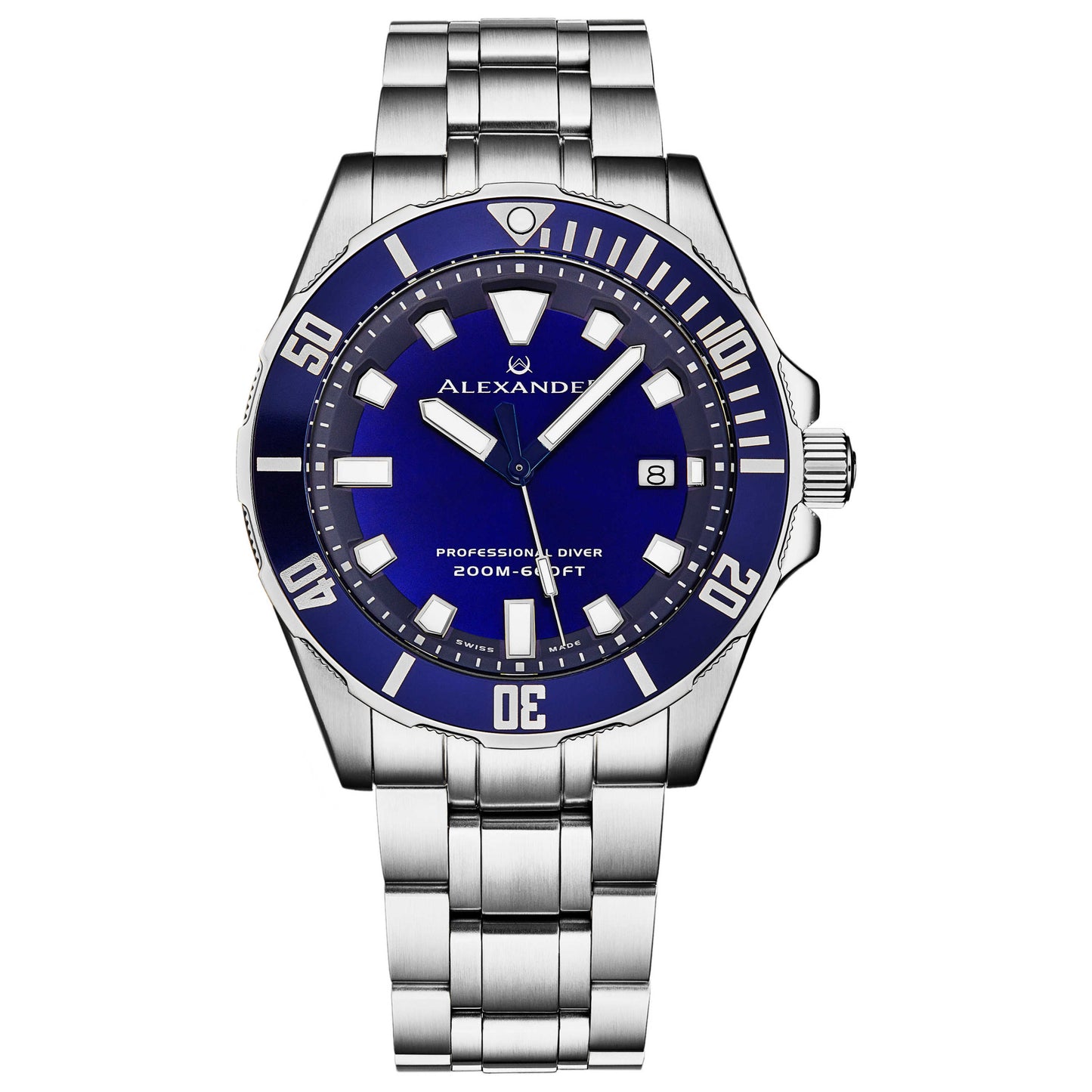 Front view of Alexander Vanquish Men's Quartz Watch A501B-02