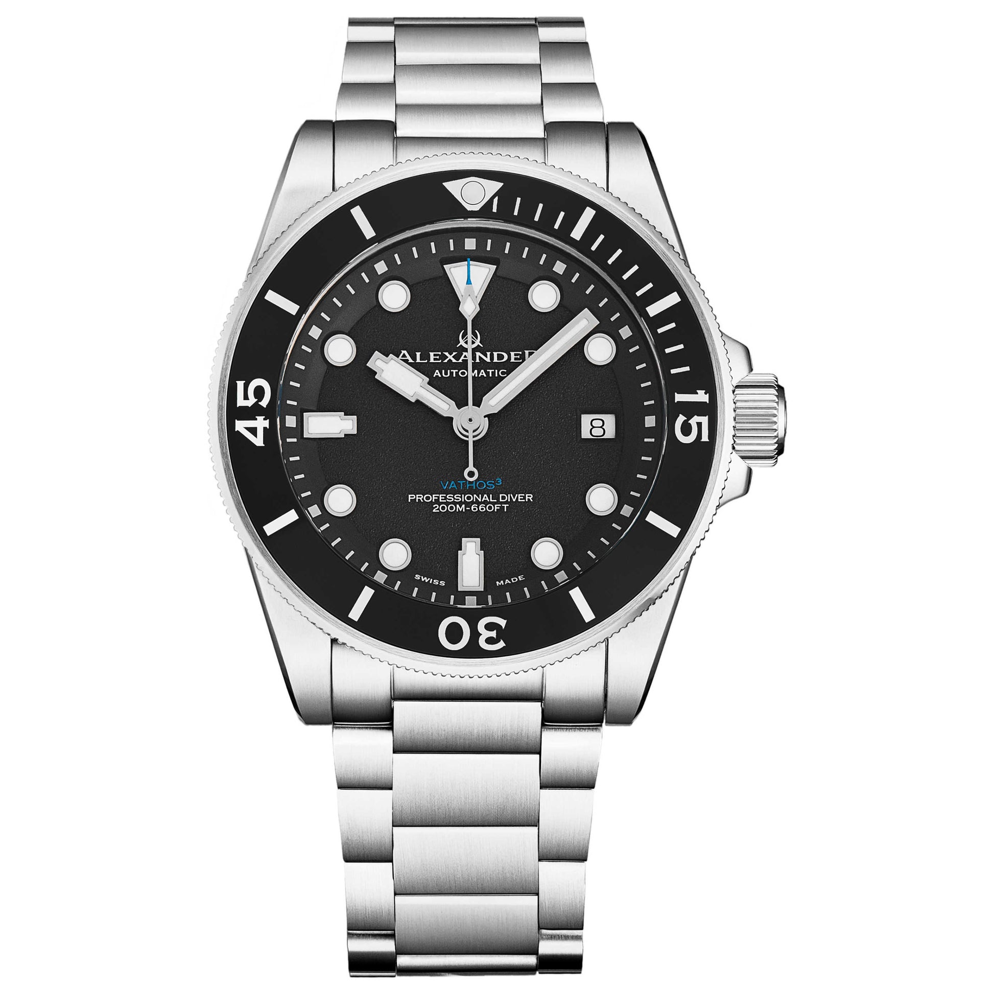 Front view of Alexander Vathos Men's Automatic Watch A520-01