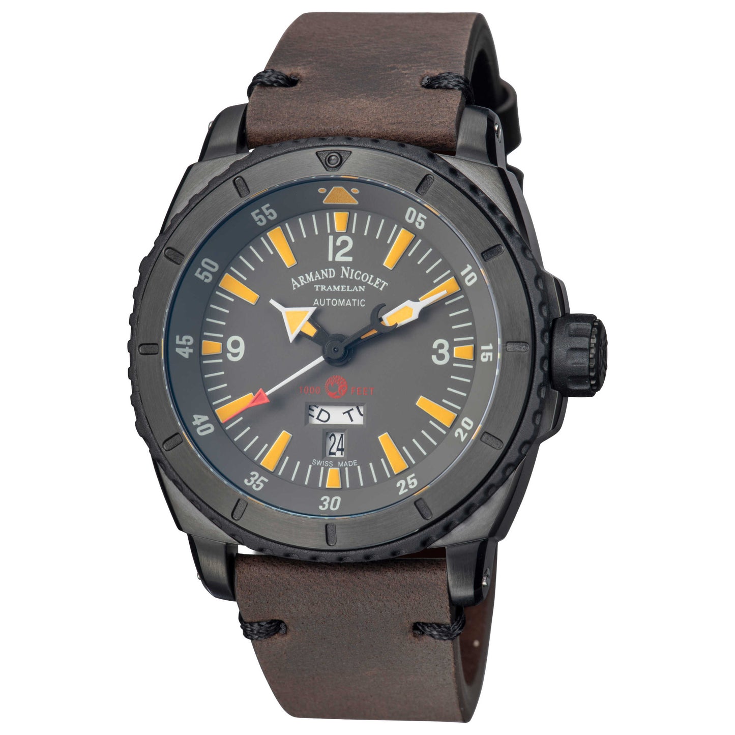 Front view of Armand Nicolet Analog Men's Watch A713MQN-GR-PK4140TM