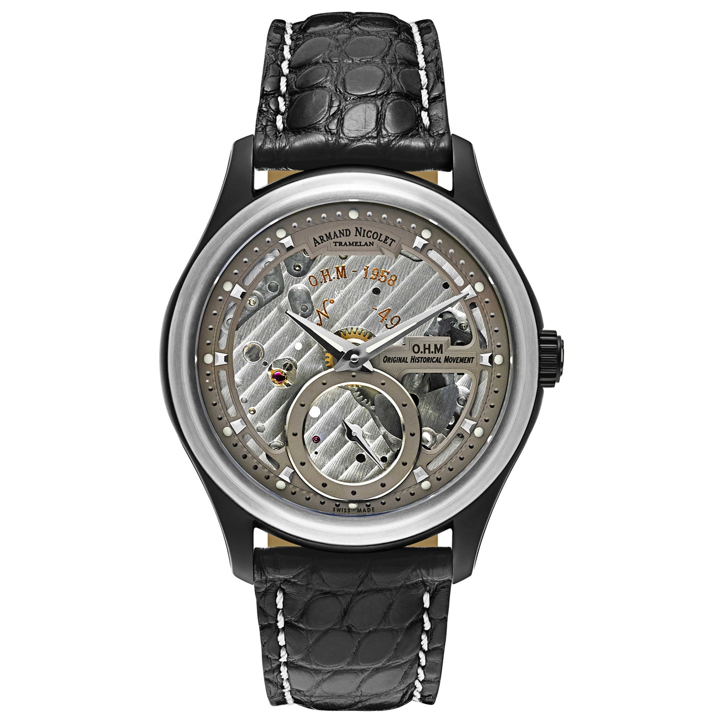 Front view of Armand Nicolet L14 Men's Manual-Wind Watch A750ANA-GR-P713NR2
