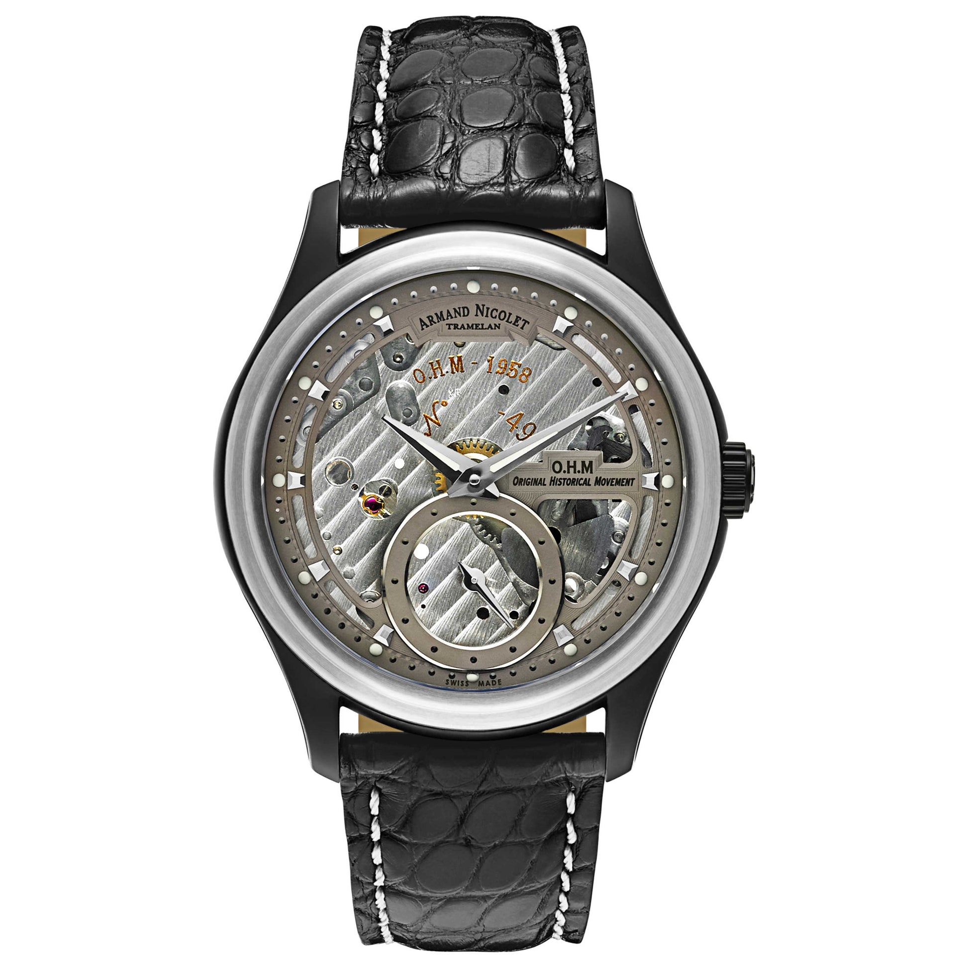 Front view of Armand Nicolet L14 Men's Manual-Wind Watch A750ANA-GR-P713NR2