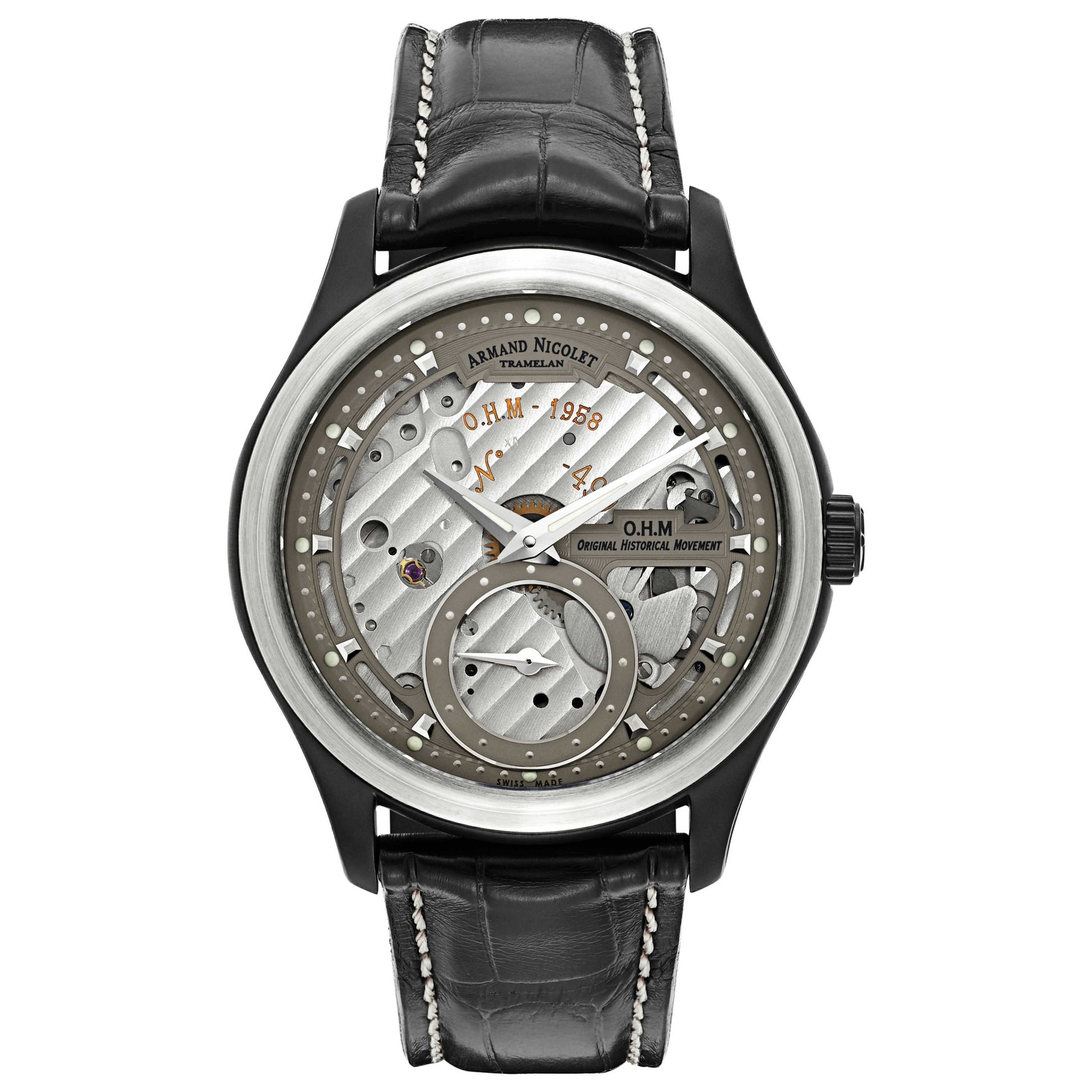 Front view of Armand Nicolet L14 Men's Manual-Wind Watch A750ANA-GR-P713NS2