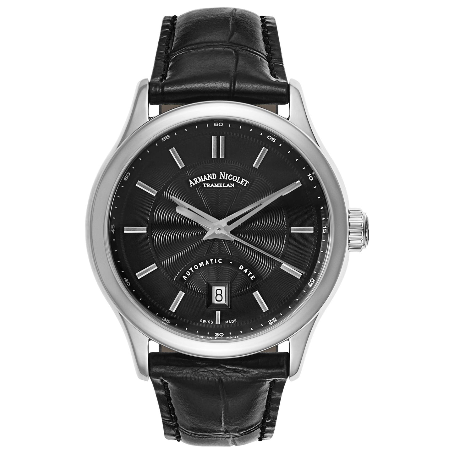Front view of Armand Nicolet M02 Men's Automatic Watch A840BAA-NR-P840NR2