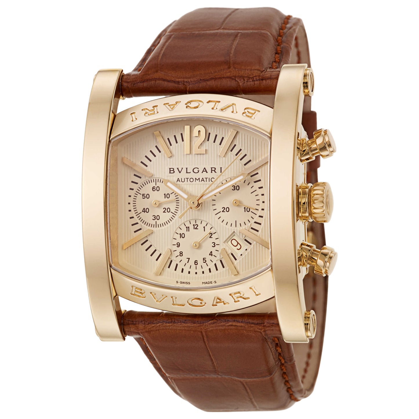 Front view of Bulgari Assioma Men's Automatic Watch AA44C13GLDCH