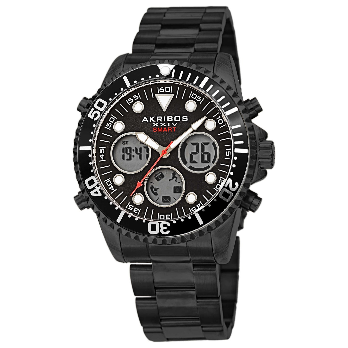 Front view of Akribos Xxiv Men's Quartz Watch AK1094BK