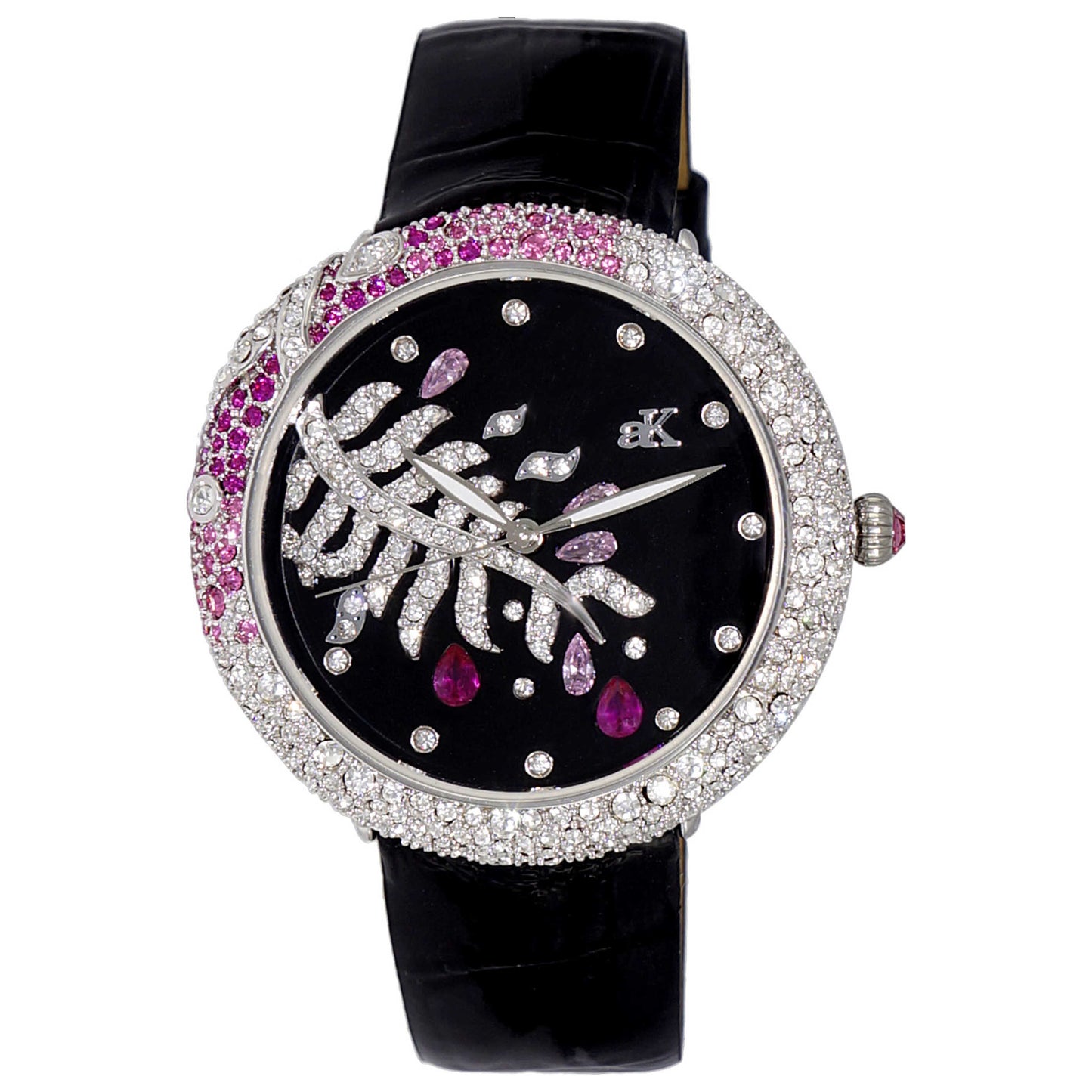 Front view of Adee Kaye Women's Quartz Watch AK2118-LBK