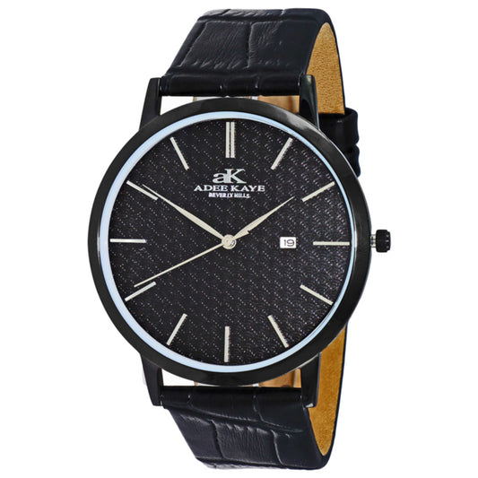 Front view of Adee Kaye Attache Men's Japanese Quartz (Battery-Powered) Watch AK3331-MIPB