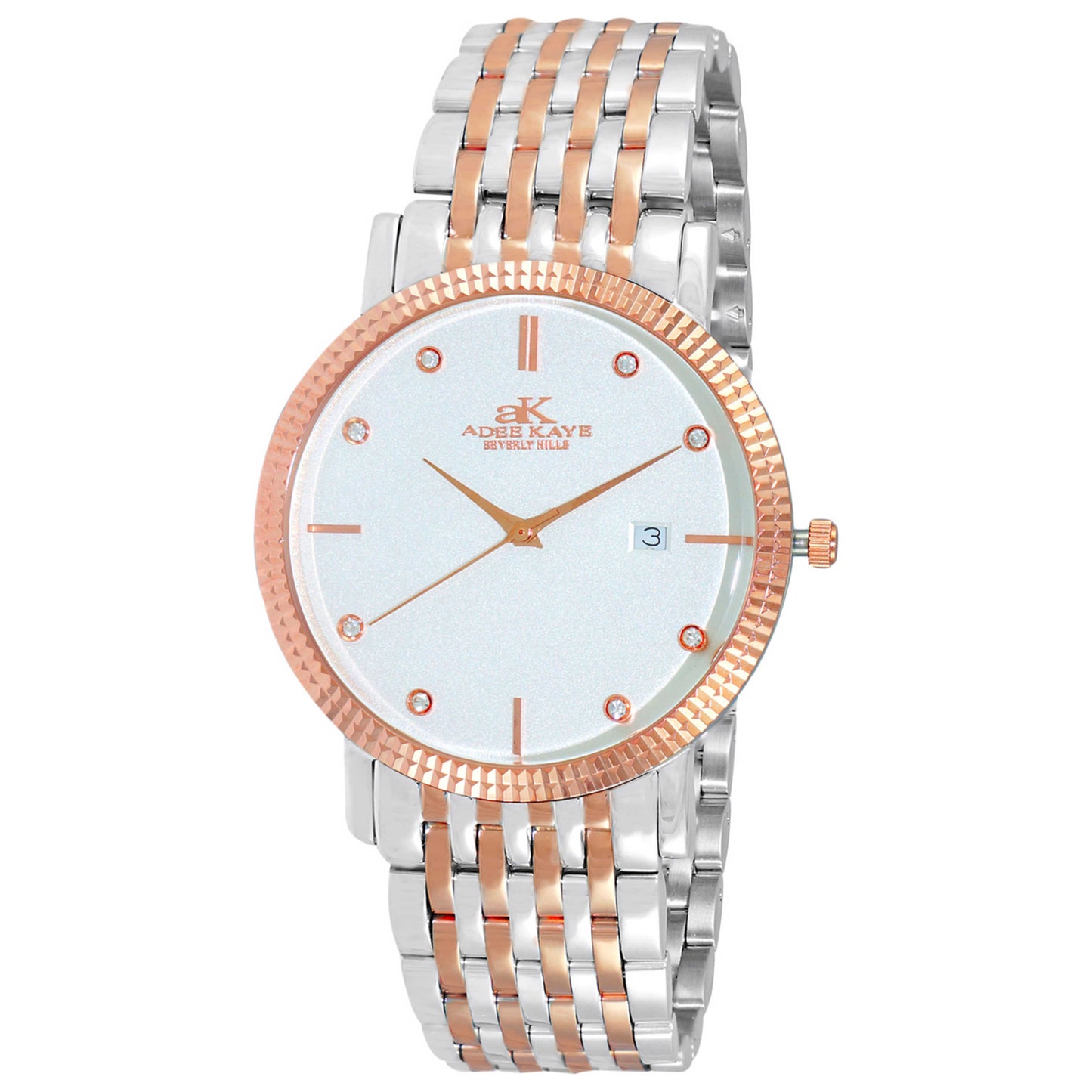 Front view of Adee Kaye Men's Quartz Watch AK4801-MTTRG