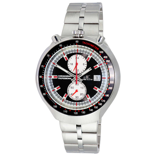 Front view of Adee Kaye Men's Quartz Watch AK5662-MBK