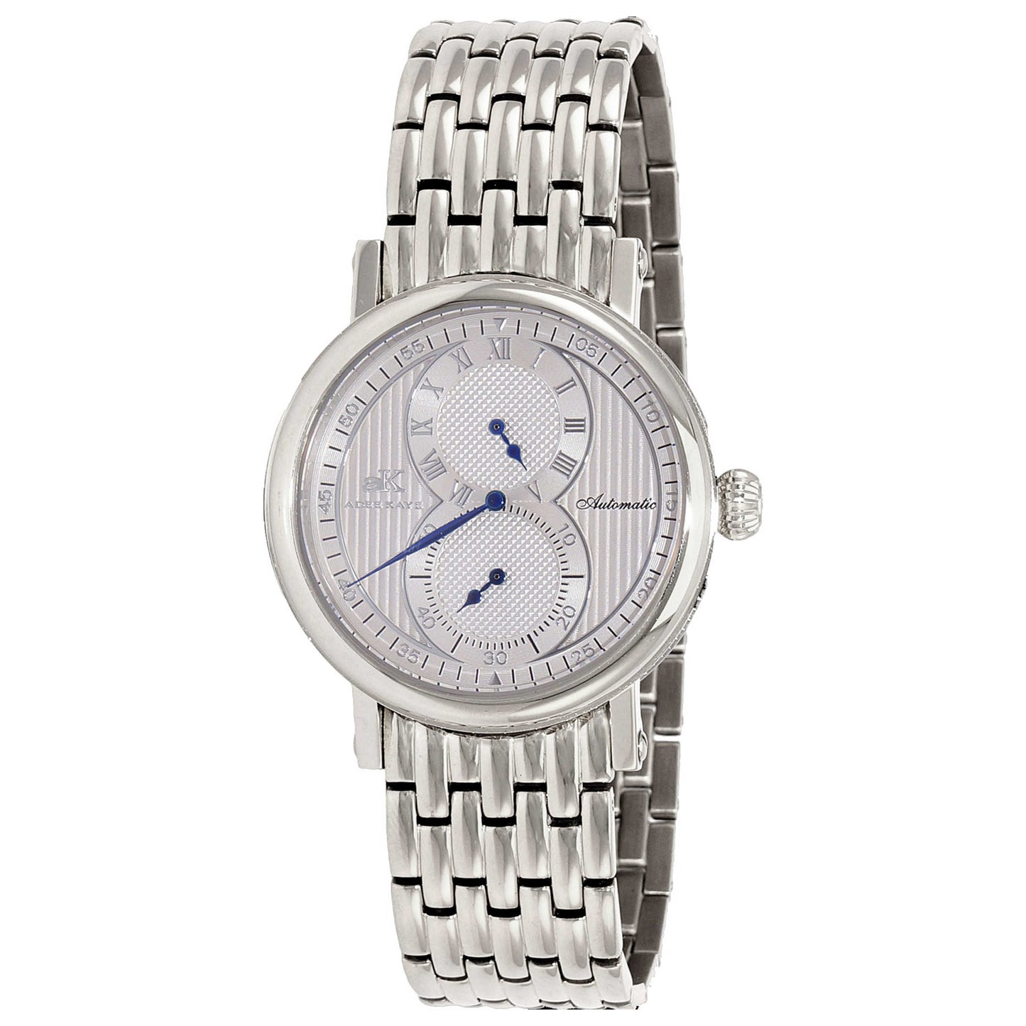 Front view of Adee Kaye Men's Automatic Watch AK5665-MB-RSV