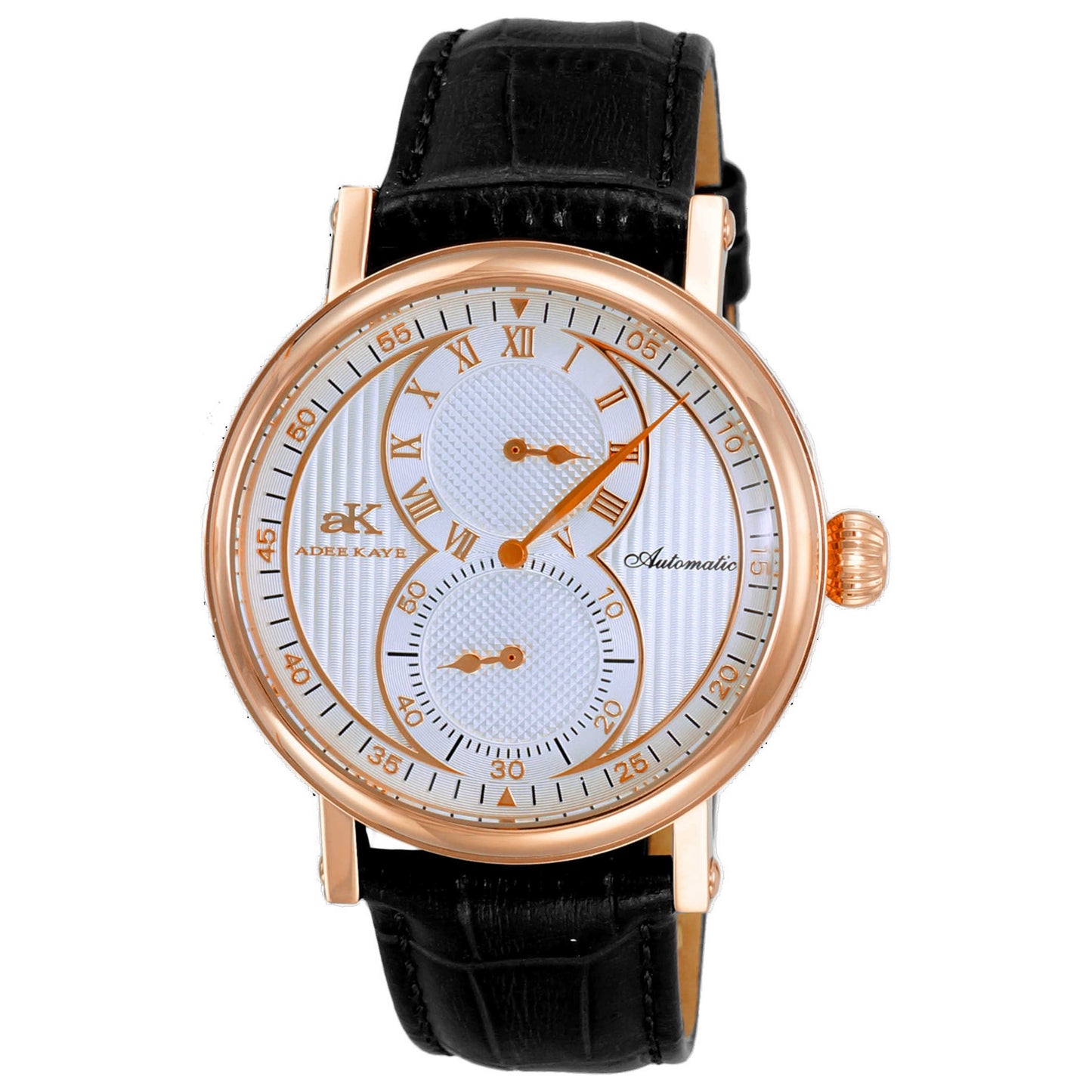 Front view of Adee Kaye Men's Automatic Watch AK5665-MRGSV
