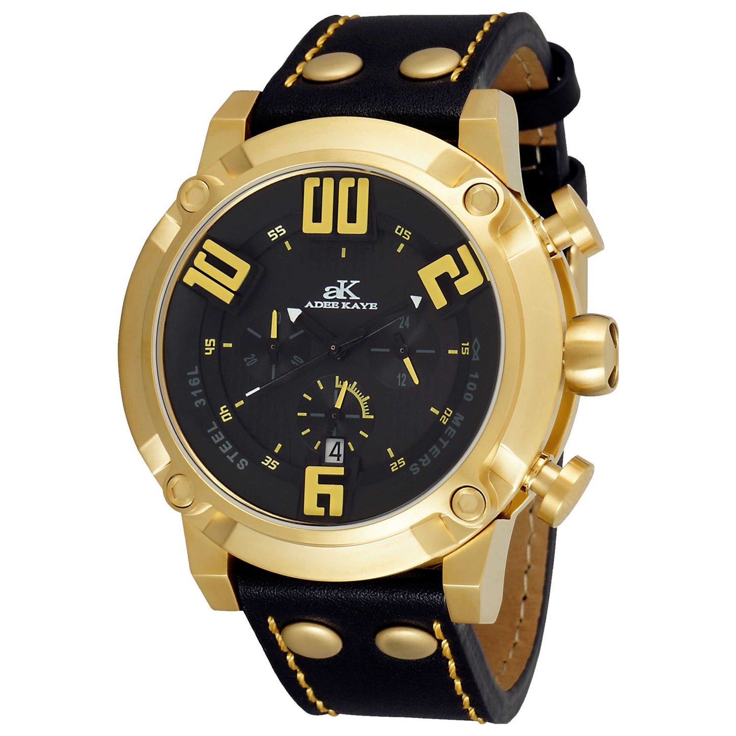 Front view of Adee Kaye Men's Quartz Watch AK7280-MG