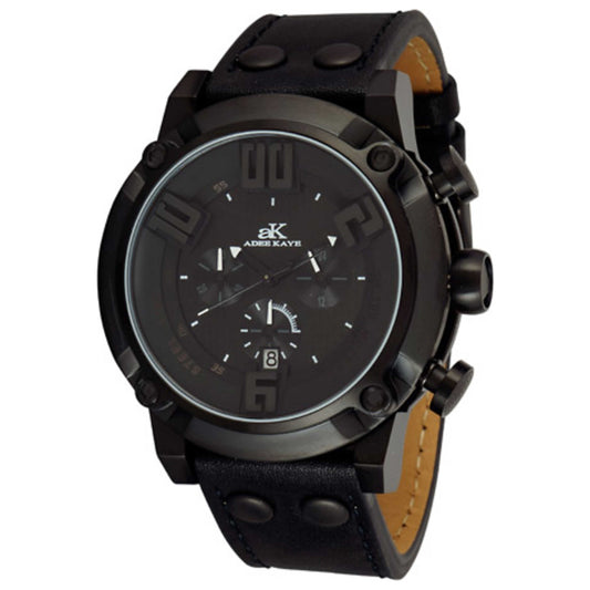 Front view of Adee Kaye Blitz Men's Japanese Quartz (Battery-Powered) Watch AK7280-MIPB-BK