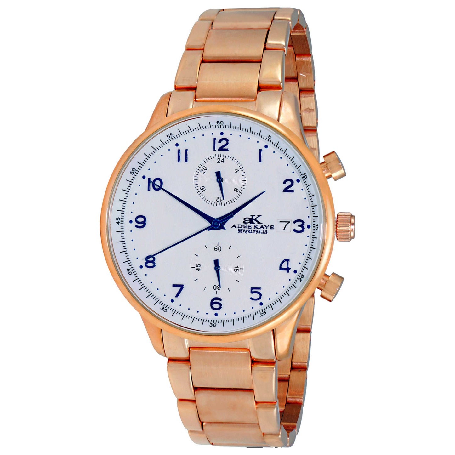 Front view of Adee Kaye Men's Quartz Watch AK7501-RGSV