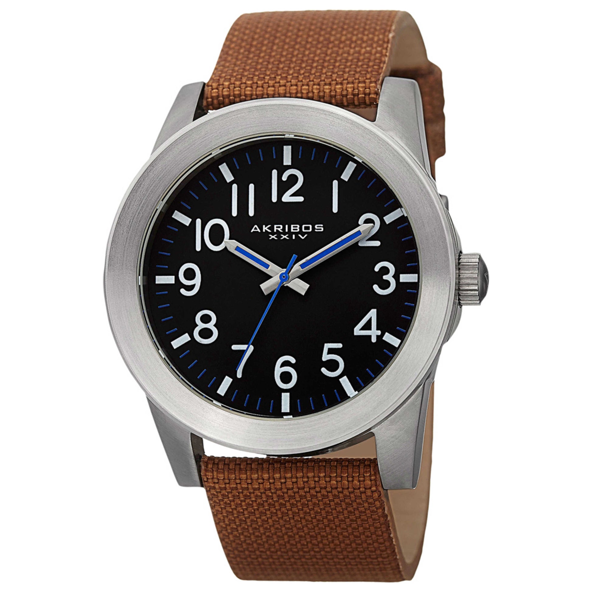 Front view of Akribos Xxiv Classic Men's Quartz Watch AK779SSBR