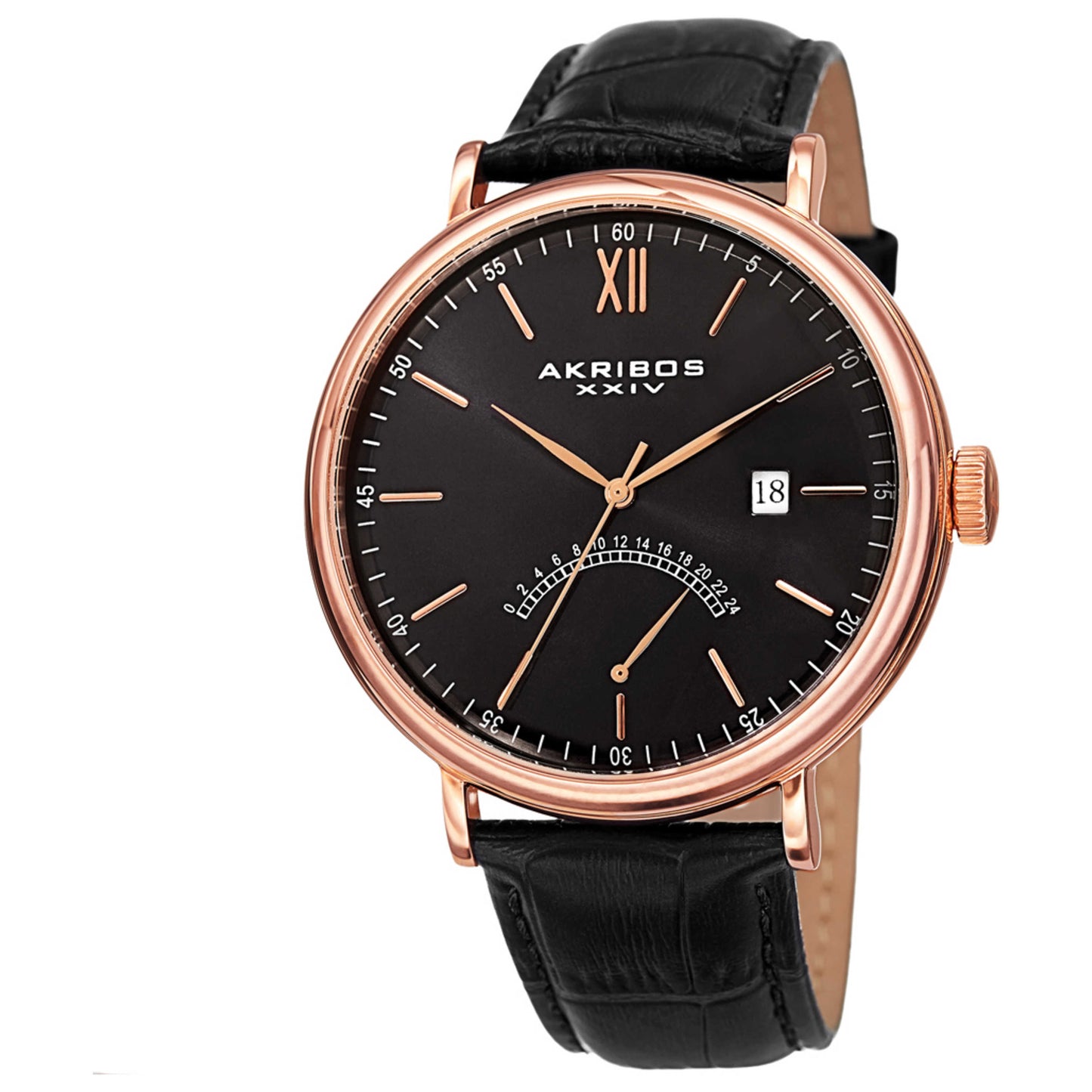Front view of Akribos Xxiv Men's Quartz Watch AK845RGBK