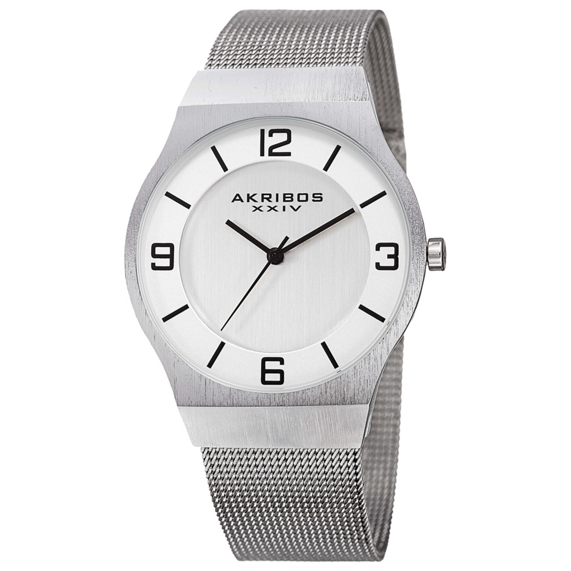 Front view of Akribos Xxiv Men's Quartz Watch AK851SS