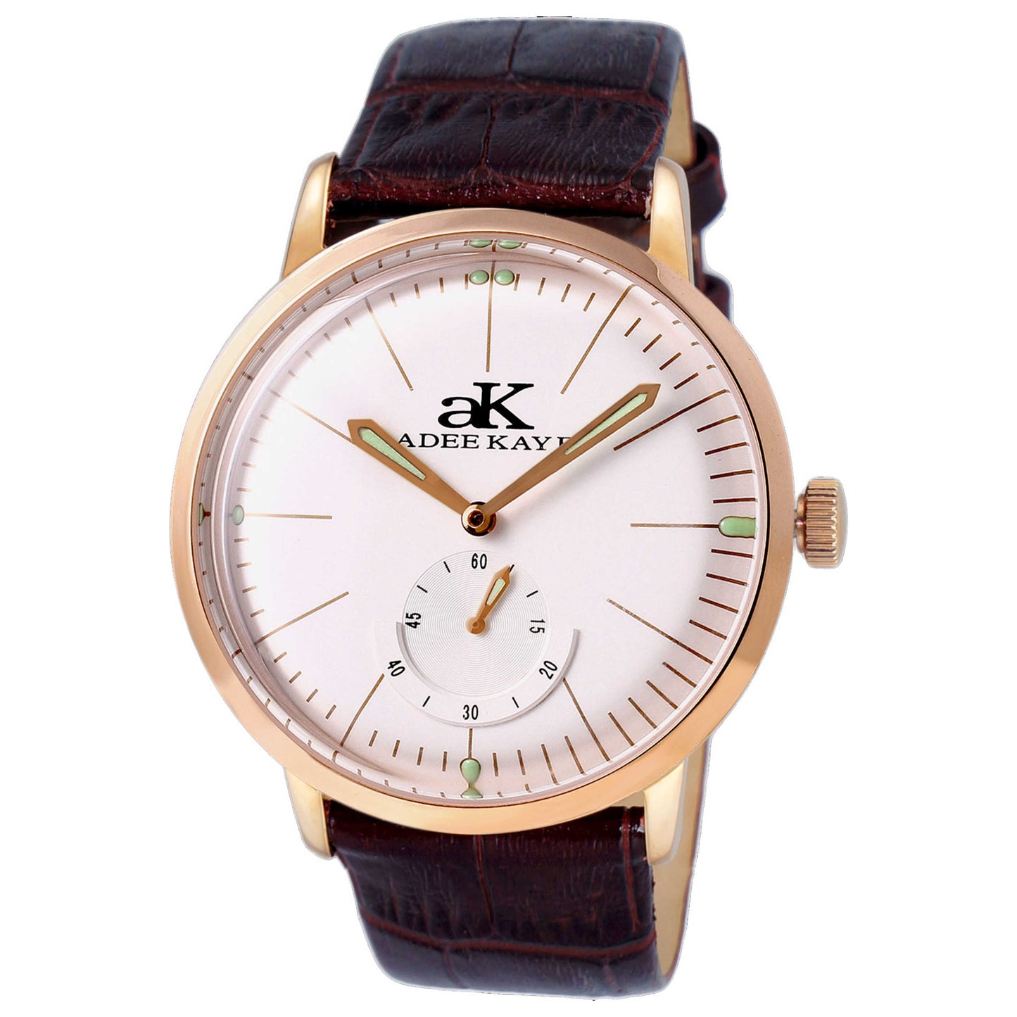 Front view of Adee Kaye Men's Quartz Watch AK9044N-MRG