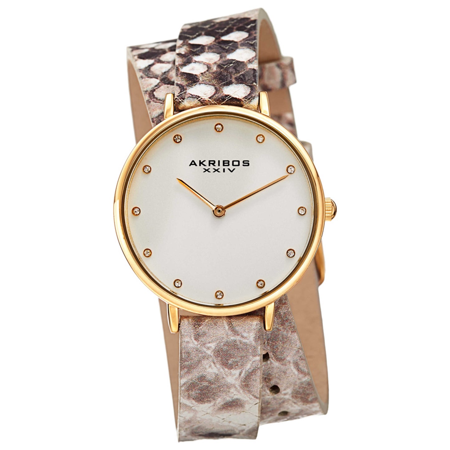 Front view of Akribos Xxiv Classic Women's Quartz Watch AK923YGGY
