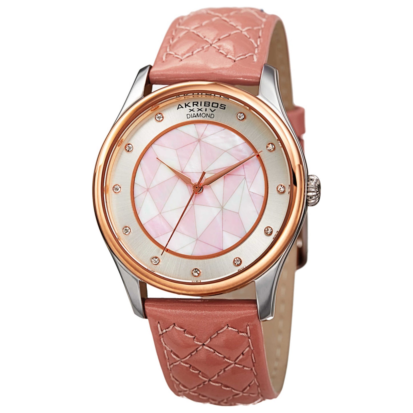 Front view of Akribos Xxiv Classic Women's Quartz Watch AK925RGPK