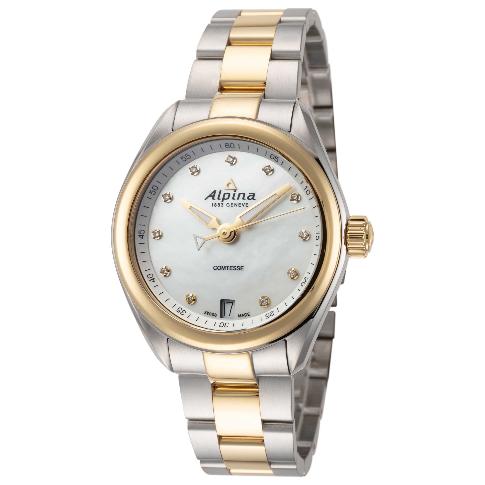Front view of Alpina Comtesse Women's Quartz Watch AL-240MPWD2C3B