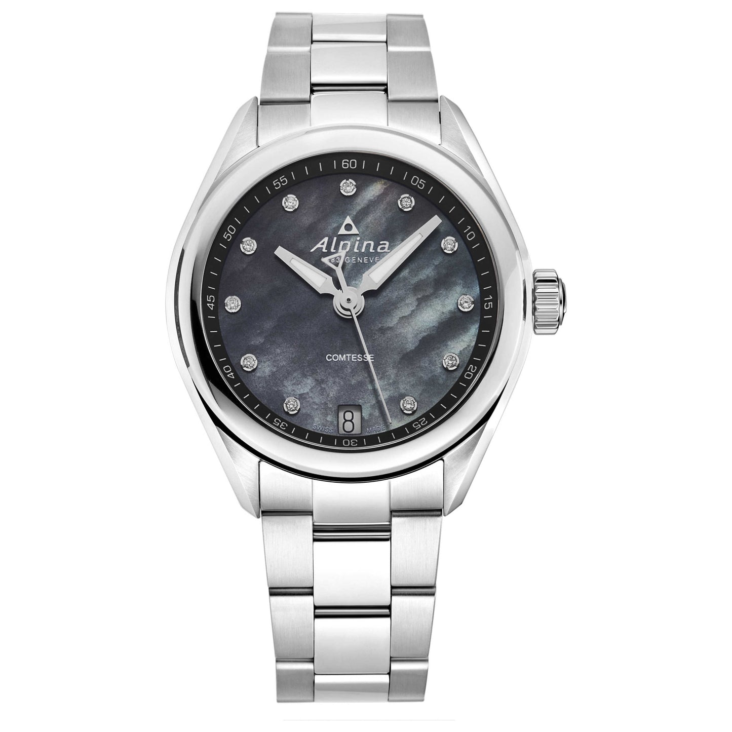 Front view of Alpina Comtesse Women's Quartz Watch AL240MPBD2C6B
