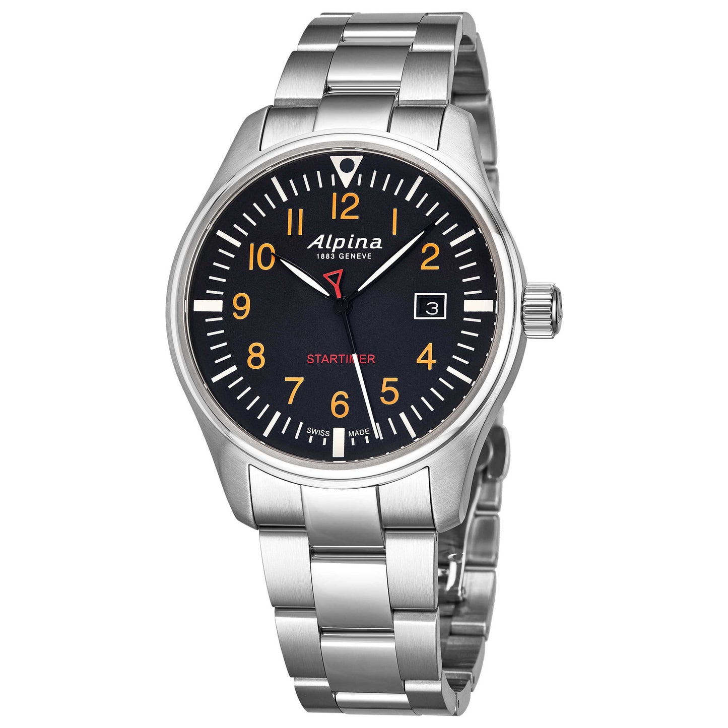 Front view of Alpina Startimer Pilot Men's Quartz Watch AL240N4S6B