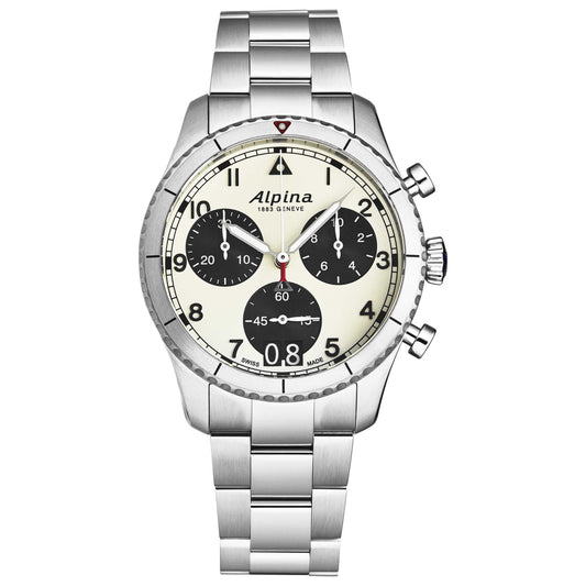 Front view of Alpina Smartimer Men's Quartz Watch AL372WB4S26B