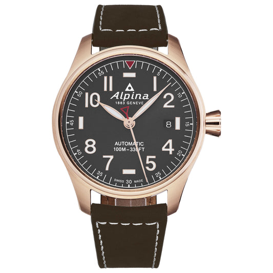 Front view of Alpina Startimer Pilot Men's Automatic Watch AL525G3S4
