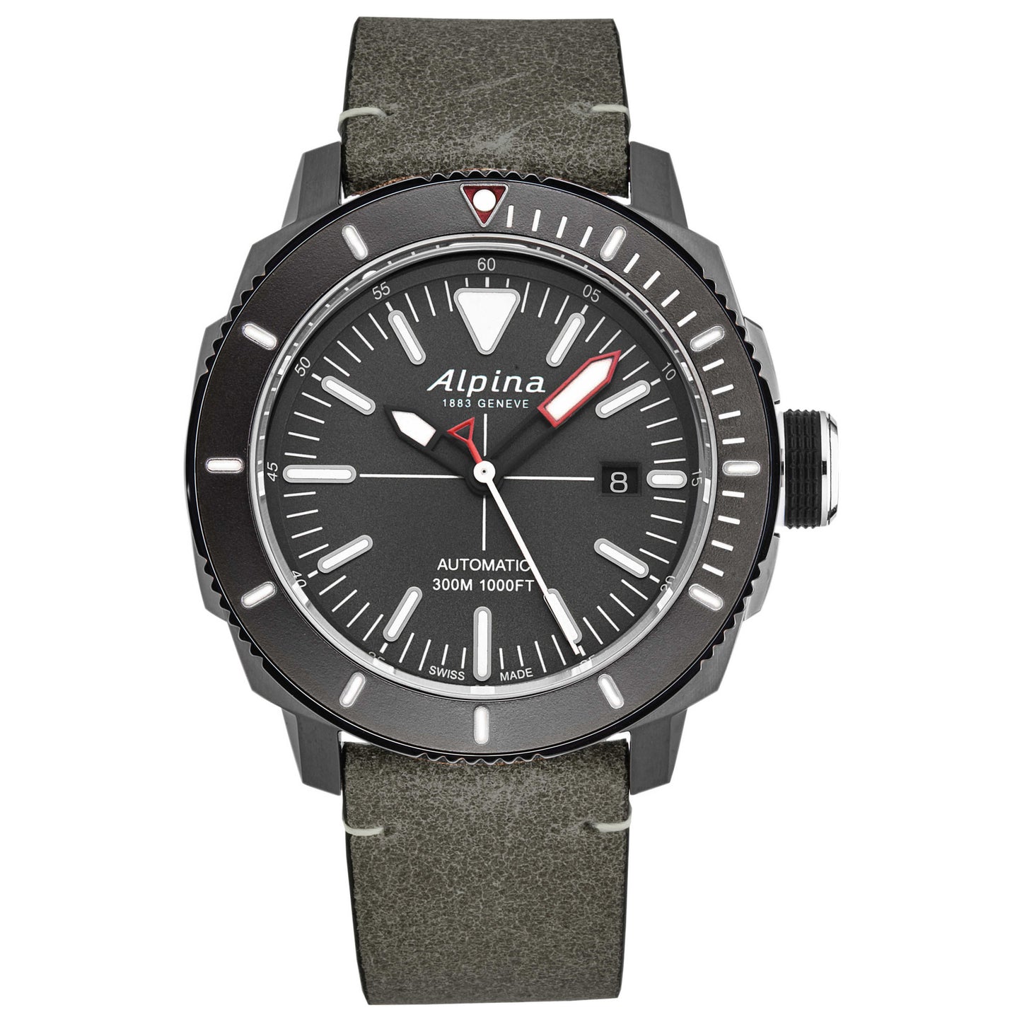 Front view of Alpina Seastrong Diver Men's Automatic Watch AL525LGGW4TV6