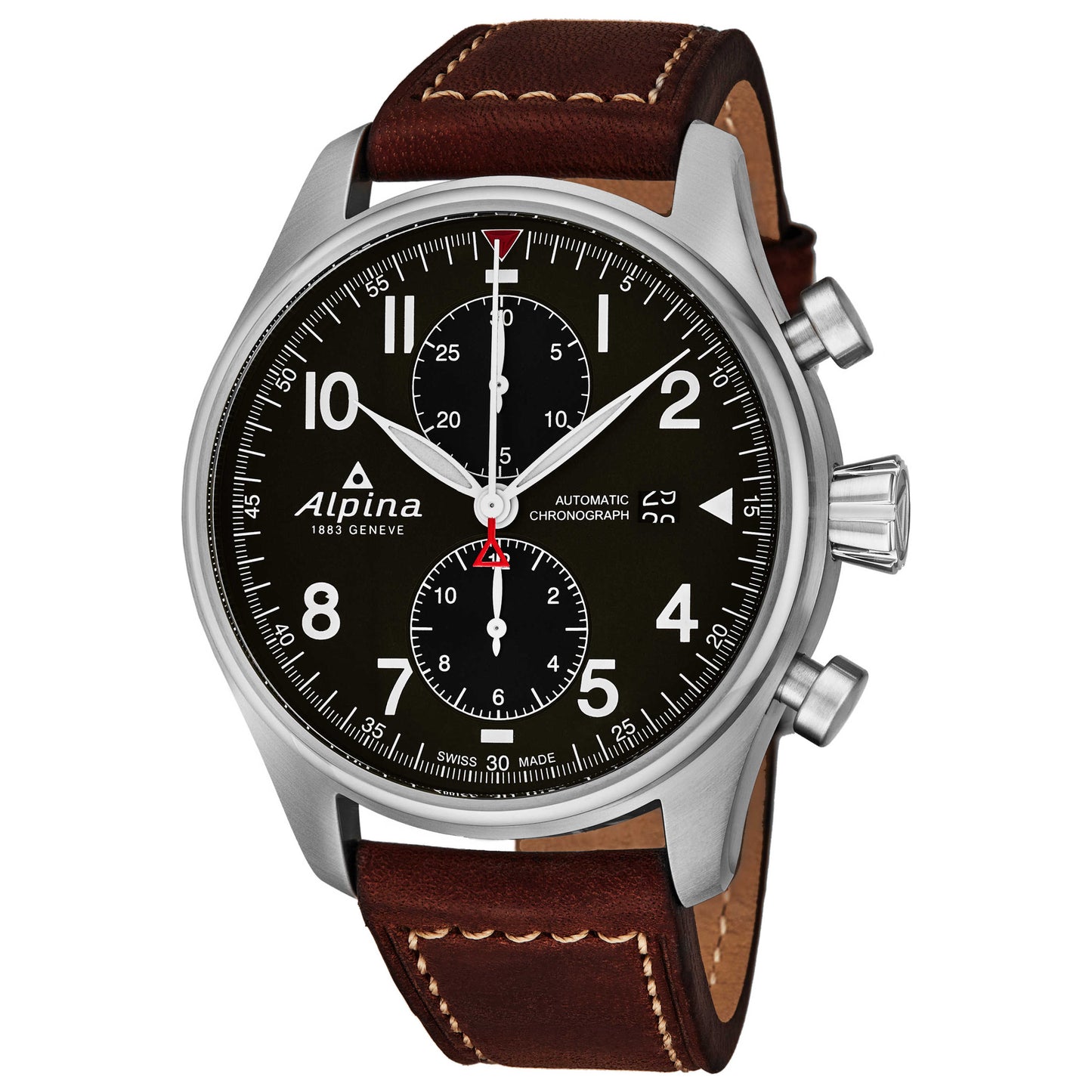 Front view of Alpina Startimer Pilot Men's Automatic Watch AL725GR4S6