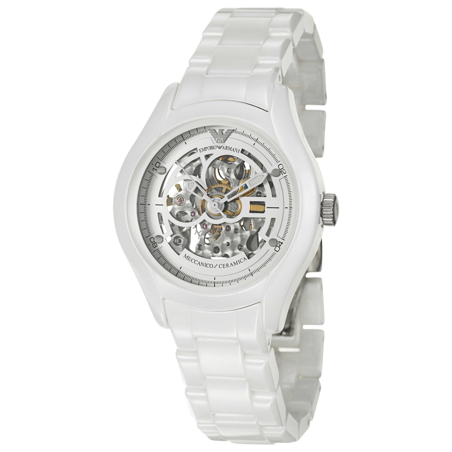 Front view of Emporio Armani Ceramica Women's Automatic Watch AR1428