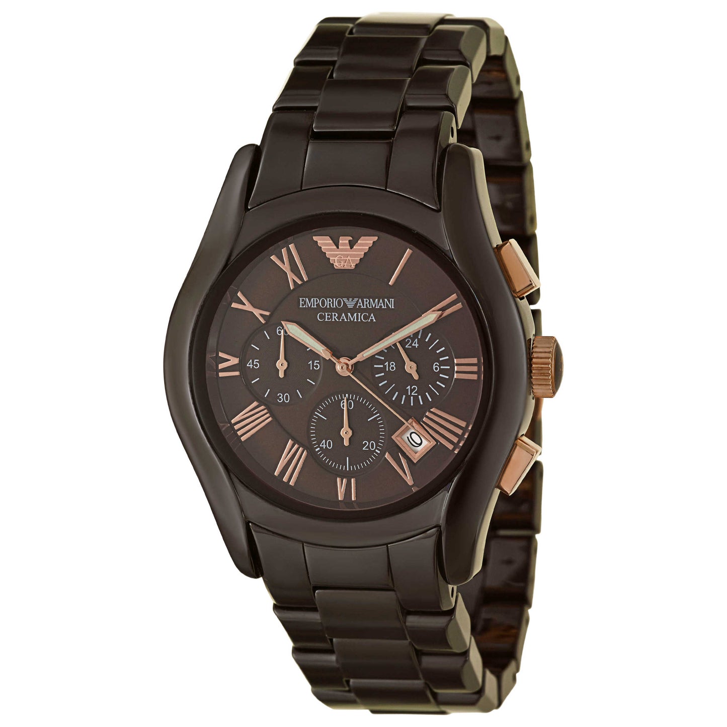 Front view of Emporio Armani Ceramica Men's Quartz Watch AR1446