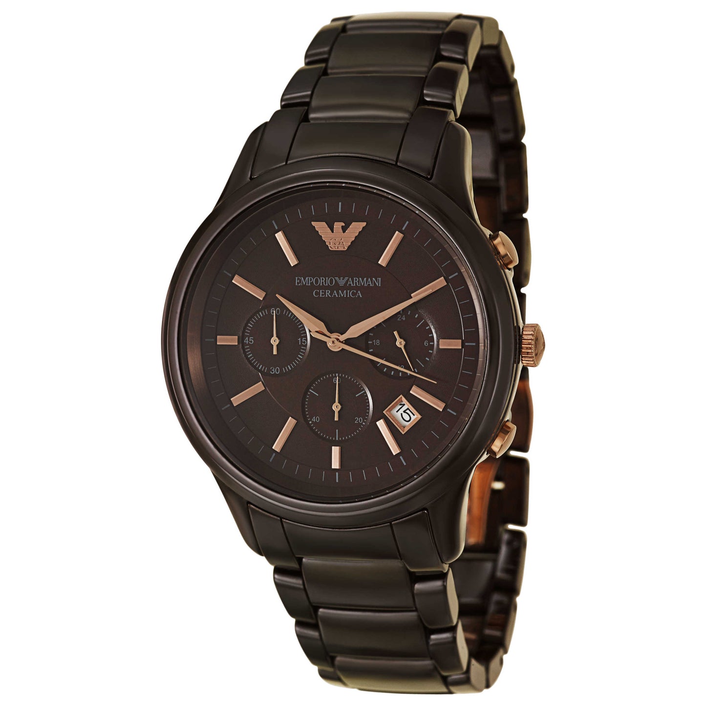 Front view of Emporio Armani Ceramica Men's Quartz Watch AR1454