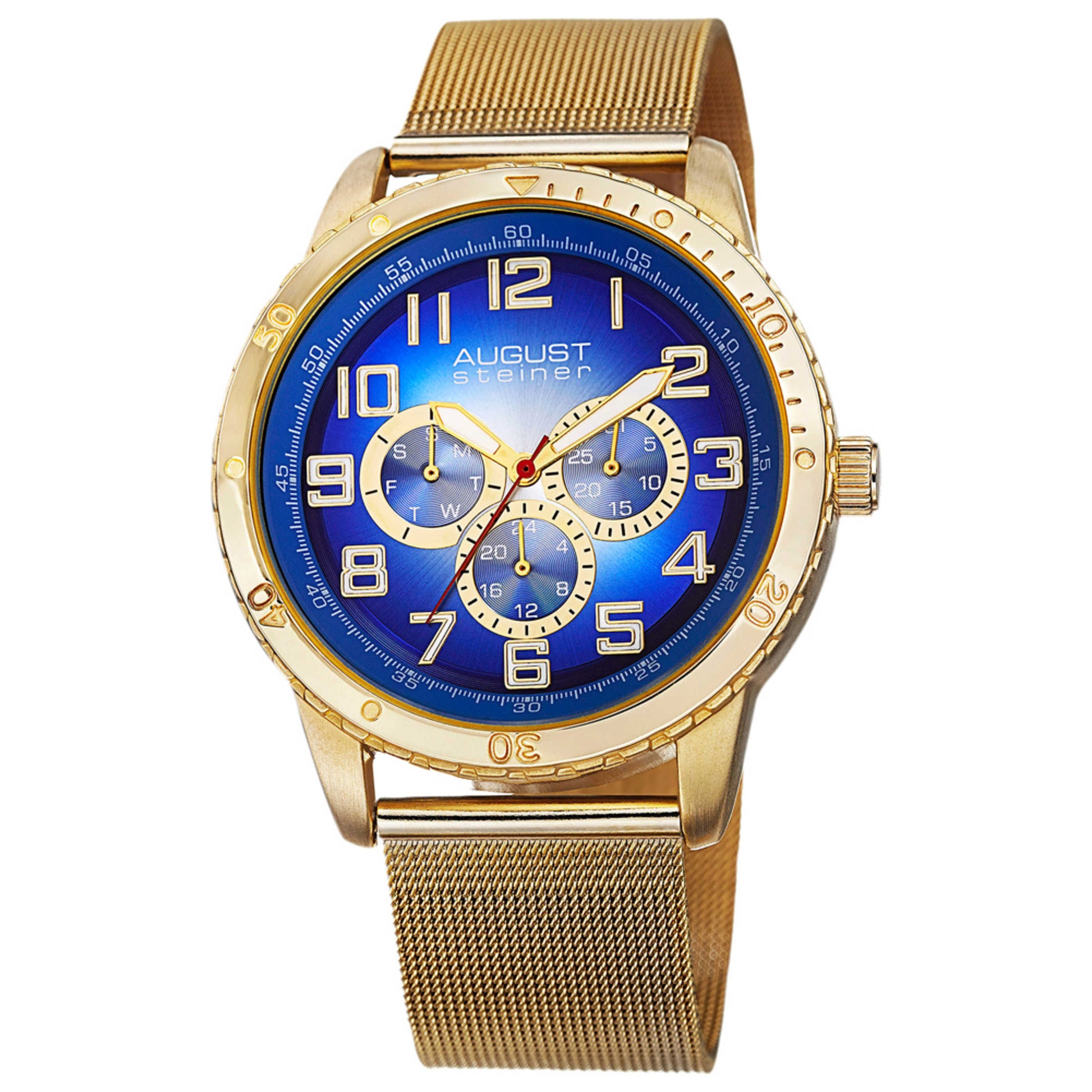 Front view of August Steiner Classic Men's Quartz Watch AS8115YG