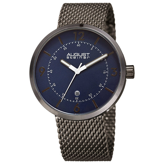 Front view of August Steiner Men's Quartz Watch AS8204GNBU