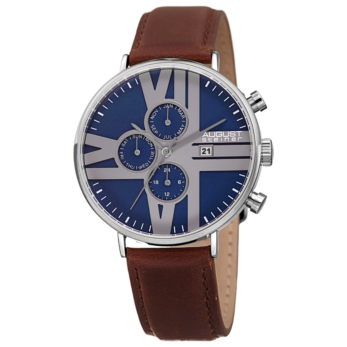 Front view of August Steiner Classic Men's Quartz Watch AS8212SSBU