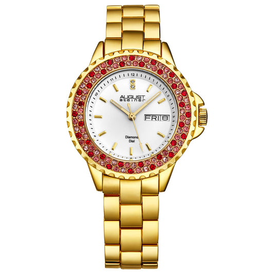 Front view of August Steiner Women's Quartz Watch AS8297YGR