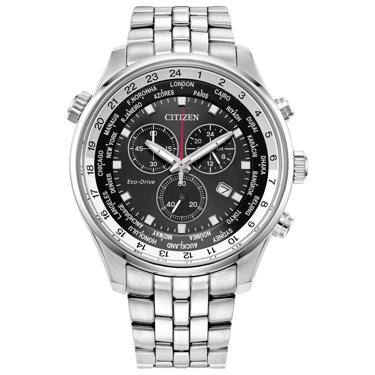 Front view of Citizen Classic Men's Solar Powered Quartz Eco-Drive Watch AT0368-58E