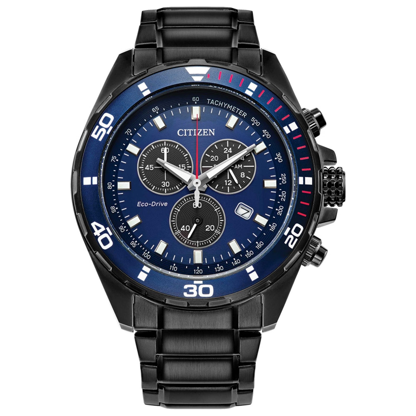 Front view of Citizen Weekender Men's Solar Powered Quartz Eco-Drive Watch AT2518-56L