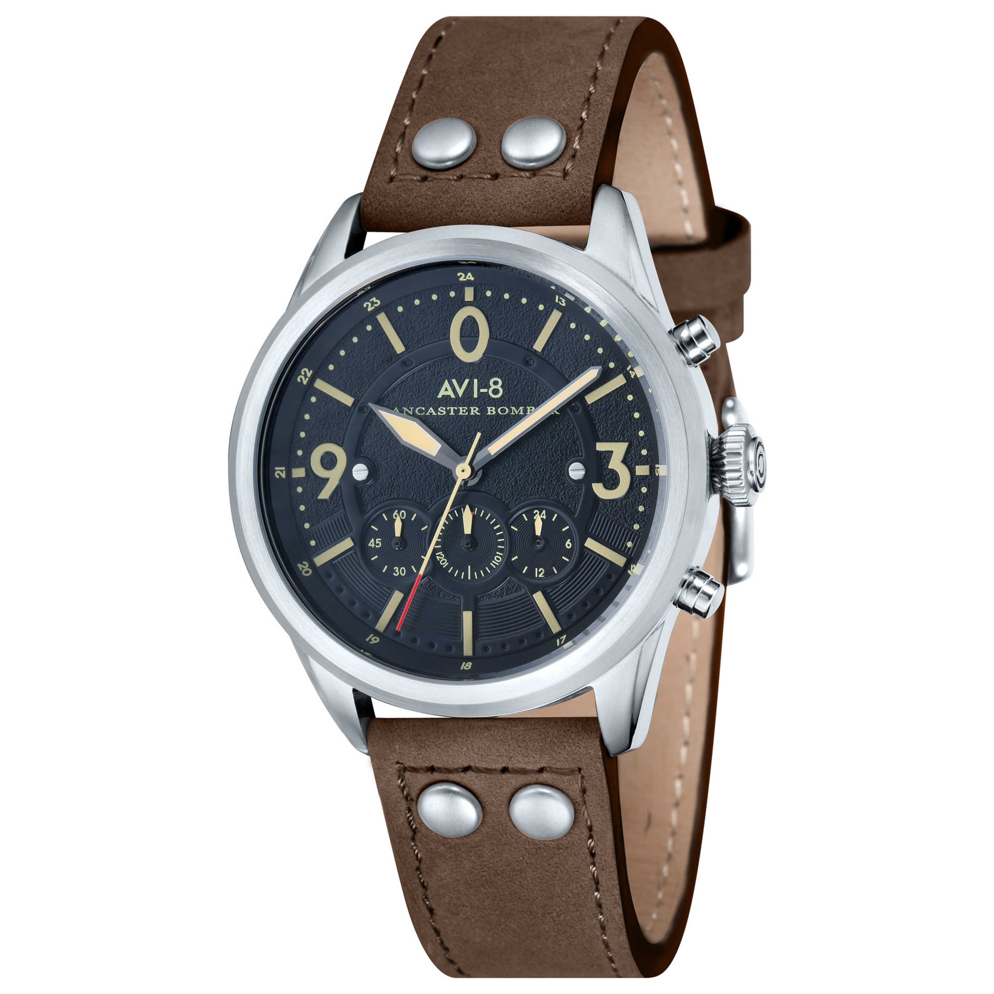 Front view of AVI-8 Lancaster Bomber Men's Quartz Watch AV-4024-01