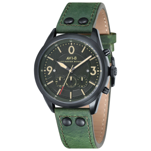 Front view of AVI-8 Lancaster Bomber Men's Japanese Quartz (Battery-Powered) Watch AV-4024-04