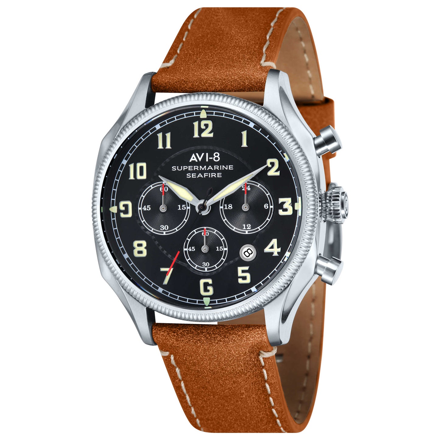 Front view of AVI-8 Supermarine Men's Japanese Quartz (Battery-Powered) Watch AV-4025-02J