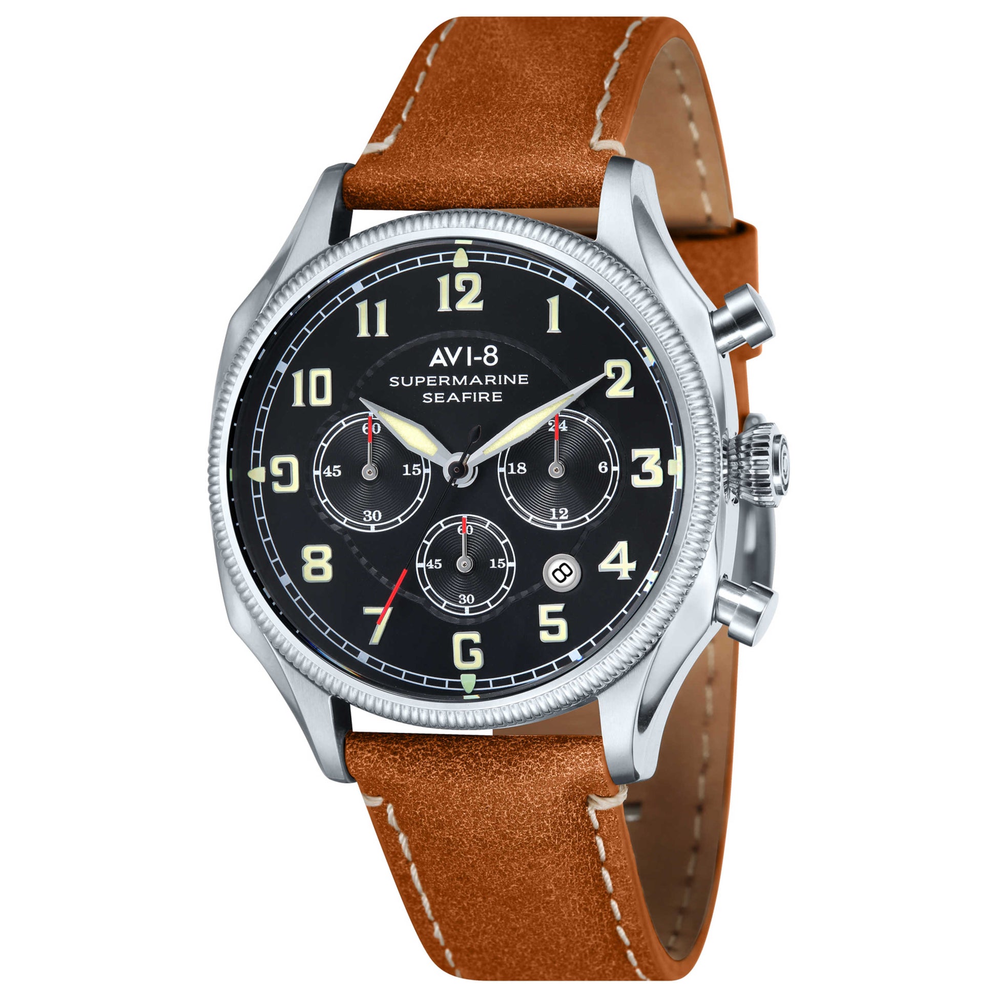 Front view of AVI-8 Supermarine Men's Japanese Quartz (Battery-Powered) Watch AV-4025-02J