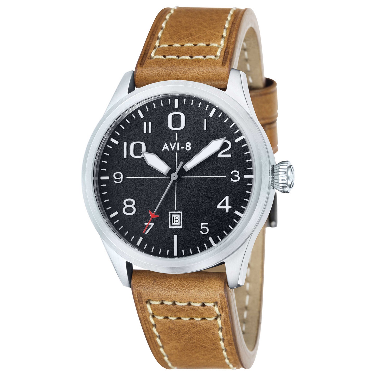 Front view of AVI-8 Flyboy Men's Japanese Quartz (Battery-Powered) Watch AV-4028-0K