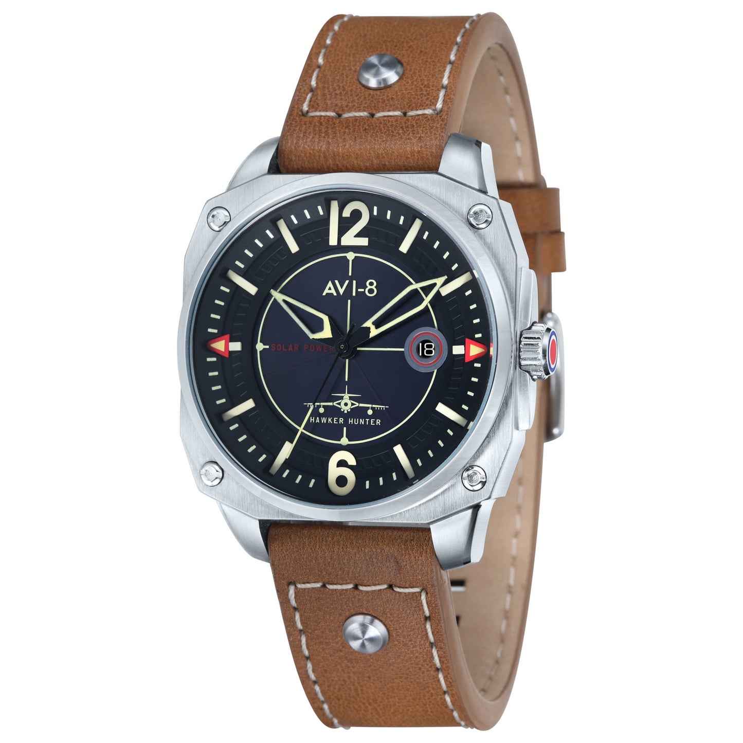 Front view of AVI-8 Hawker Men's Solar Powered Quartz Watch AV-4039-02