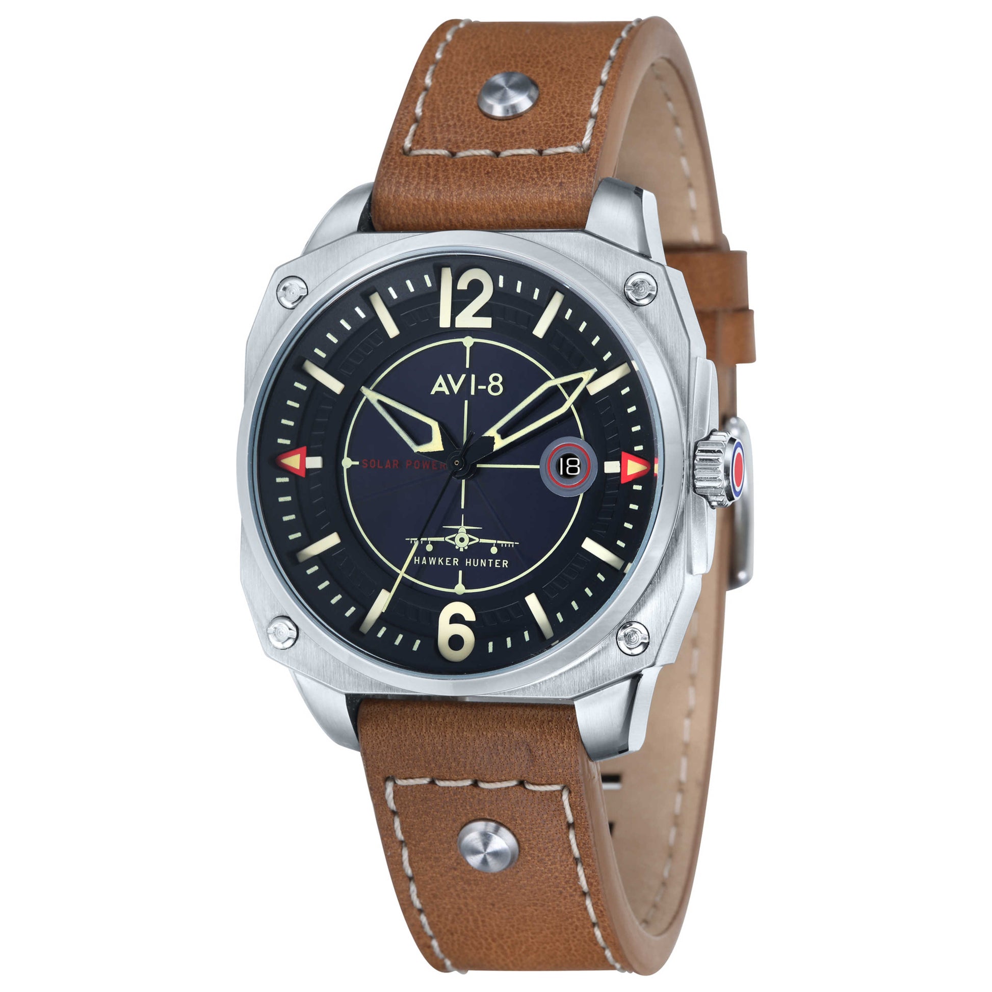 Front view of AVI-8 Hawker Men's Solar Powered Quartz Watch AV-4039-02